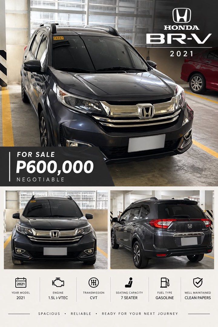 Honda BR-V (Category: Used Cars) located in Caloocan City. Submitted by goldencat.01515d (Listing ID 1466699939, Image 1). Description: Dash Camera front&back Kicker HS8 Underseat subwoofer Door Visor .
