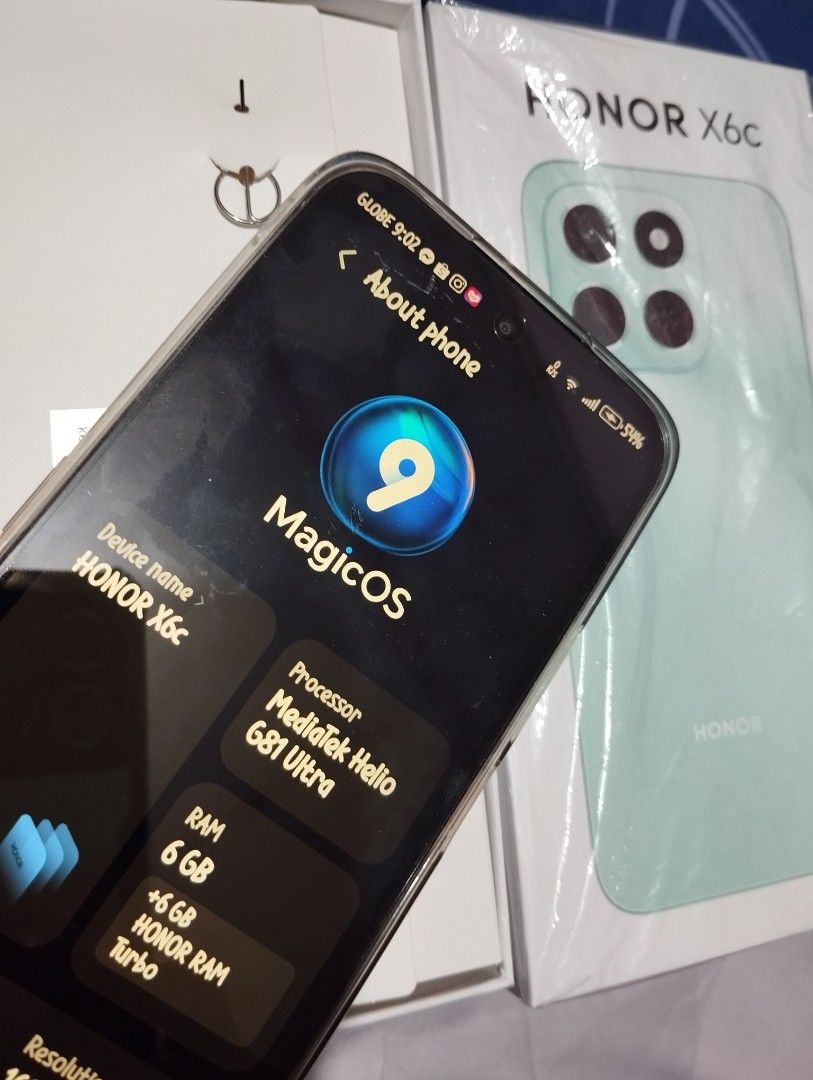 Honor X6C (Category: Android Others) located in Makati City. Submitted by grandlion_101373 (Listing ID 1466568784, Image 1). Description: 6g ram 256 storage from globe complete w box charger manual sim ejector clear silicon case.