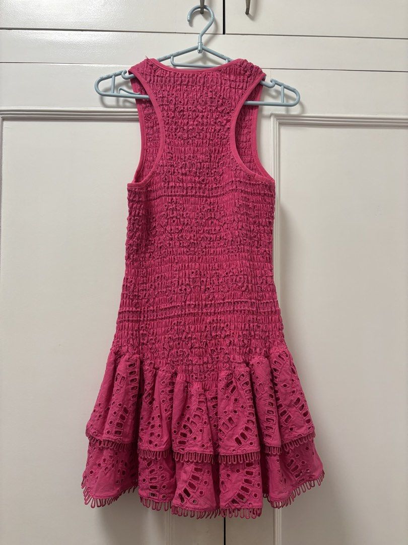 Hot Pink Eyelet Dress (Category: Dresses) located in Muntinlupa City. Submitted by shigglegitter27 (Listing ID 1466719968, Image 2). Description: beautiful when worn!! price is negotiable, item is still in great condition and size is XS :).