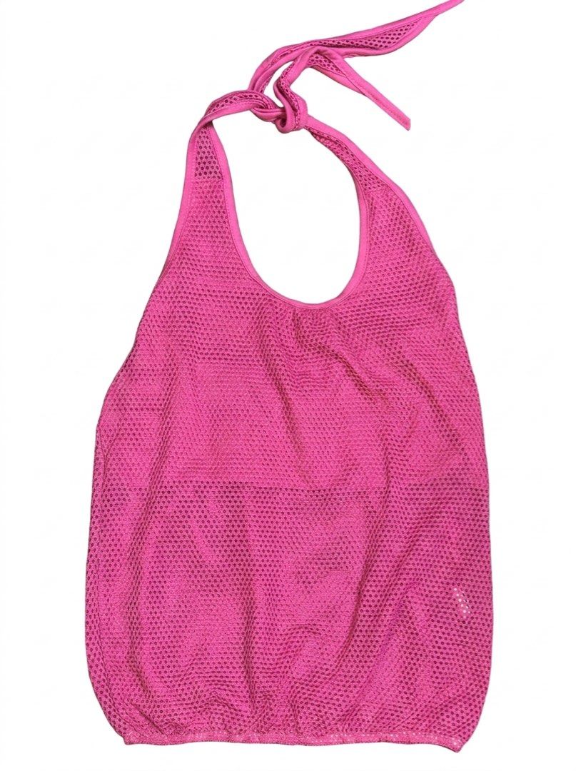 Hot pink mesh halter top (Category: Sleeveless) located in Santo Domingo. Submitted by royal.teresa (Listing ID 1466706141, Image 1). Description: -vibrant eye catching hot pink halter top -mesh fabric that gives a sporty,breathable and slightly sheer appearance .