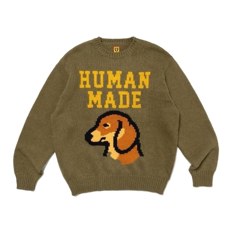 Human Made 新款經典字母小狗寬鬆休閒針織圓領長袖毛衣 男女同款 （分類：衛衣）位於 Hong Kong。 由 lehtohouch94404 提交（商品編號 1466570232，圖片 4）。簡介： 📏 尺碼查詢：歡迎隨時聯絡我們查詢合適尺碼 🚚 送貨安排： • 支持順豐到付、智能櫃配送 • 落單後3-5個工作天內安排寄出 ⚠️ 溫馨提示： 預計貨期僅供參考，貨品或會因船運、空運或其他不可控因素出現延誤，本店不接受急單，下單前敬請留意。 這款Human Made新款針織毛衣，印有經典字母與小狗圖案，採用寬鬆休閒剪裁，圓領長袖設計男女同樣適合，日常搭配舒適又具潮流感。。