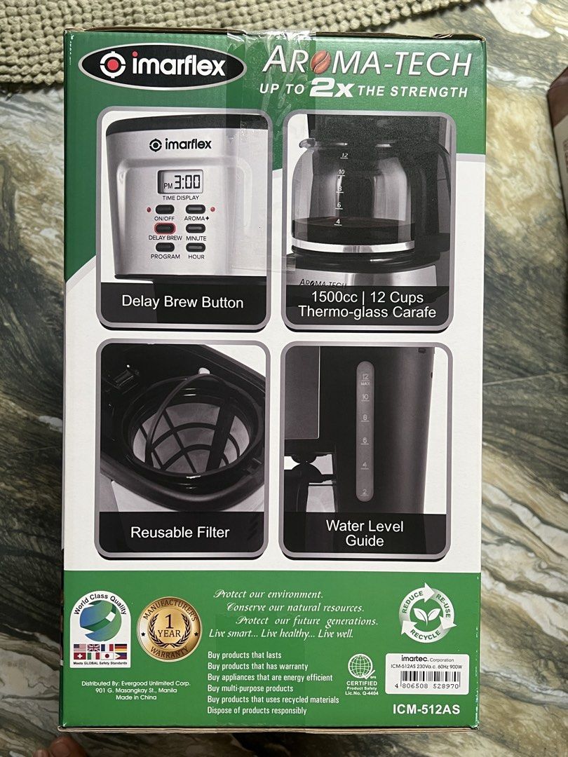 Imarflex Coffee Maker (Category: Coffee Machines & Makers) located in San Rafael. Submitted by ohjstnhere (Listing ID 1466637347, Image 1). Description: For disposal, wedding gift .
