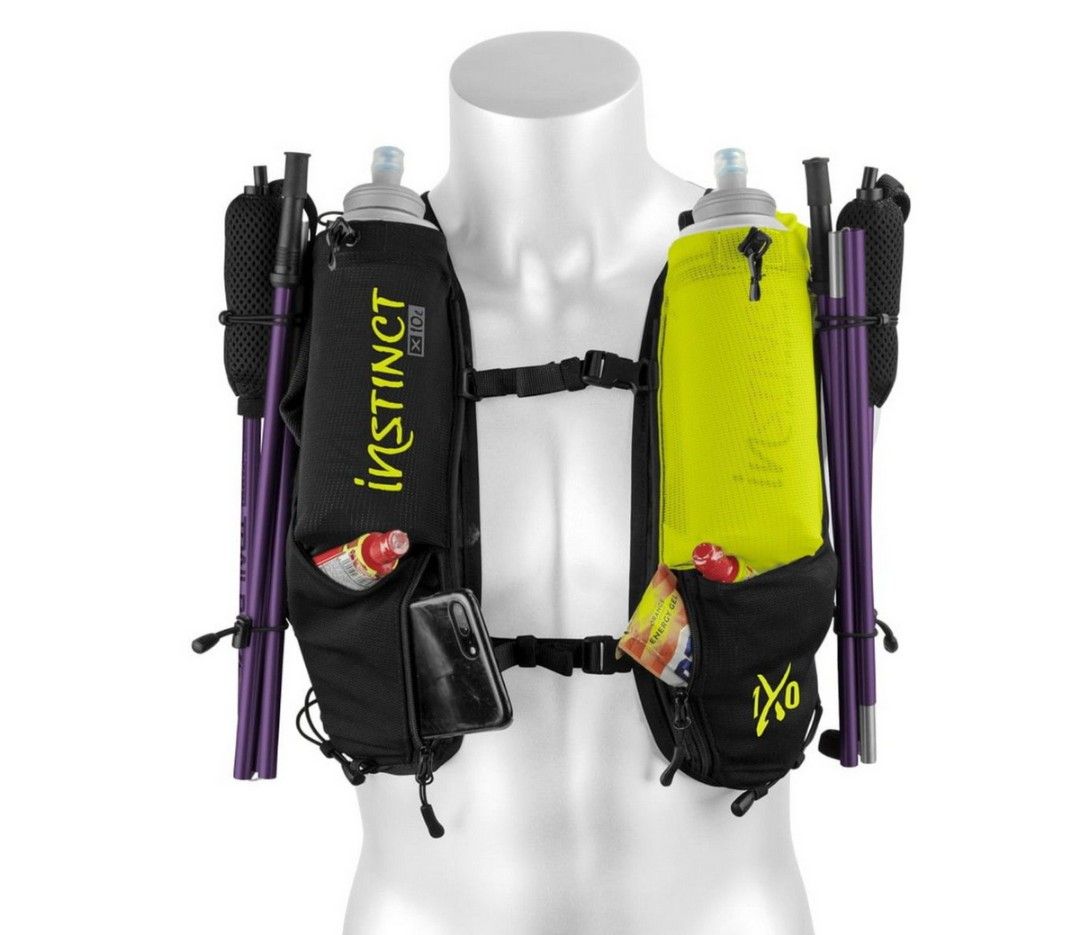 Instinct X 10L Trail Running Vest (Category: Activewear) located in Kabacan. Submitted by mjhieshandpicked_19 (Listing ID 1466706861, Image 1). Description: - Brand: Instinct X 10L Hydration Vest - Color: Black and Neon Yellow - Storage: Multiple front pockets for flasks, gels, and phone, plus back compartments - Fit: Dual chest straps and side bungee cords for easy adjustment - Extras: Built-in pole attachments - Comfort: Full breathable mesh co