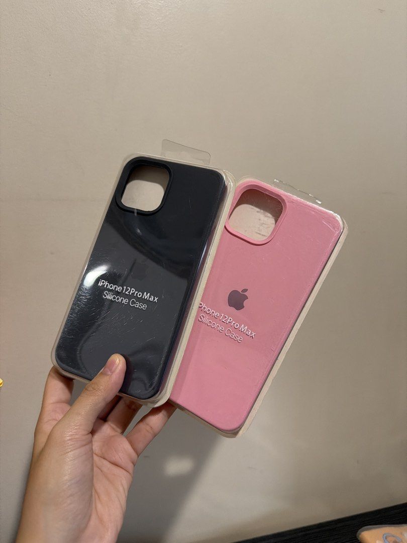 iPhone 12 Pro Max Case (Category: Cases & Sleeves) located in Pasig City. Submitted by kasshopee (Listing ID 1466620479, Image 1). Description: - Gray and Pink - ₱200 each.