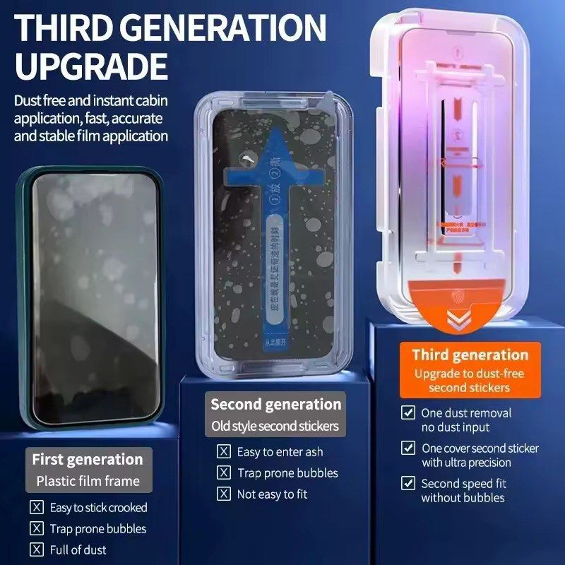 Iphone 14 Pro Max Full Screen Protector (Easy Application) (Category: Cases & Sleeves) located in Quezon City. Submitted by gilliesshoppe (Listing ID 1466749820, Image 3). Description: - Designed specifically for iPhone 14 Pro Max full screen coverage - 3rd-generation instant cabin application tool for effortless, dust-free, and bubble-free installation - 10H hardness tempered glass with nano ceramic crystals for ultimate drop and scratch resista