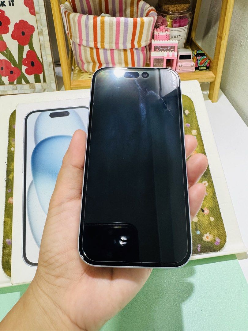 Iphone 15 128gb (Category: iPhone 15 Series) located in Valenzuela. Submitted by aasprelovedcorner (Listing ID 1466665100, Image 2). Description: 📱 iPhone 15 128GB 🩵 ✨ Smooth condition 🔋 90% Battery Health 💯 No issues, fully functional 🇵🇭 Local Variant 🔓 No SIM Restrictions Inclusions: Box & compatible charging cable 📍 Valenzuela City 📩 PM for sure buyer #iPhoneForSale #iPhone15 #iPhone15PH #ForSalePH #GadgetsPH #Valenzuela.