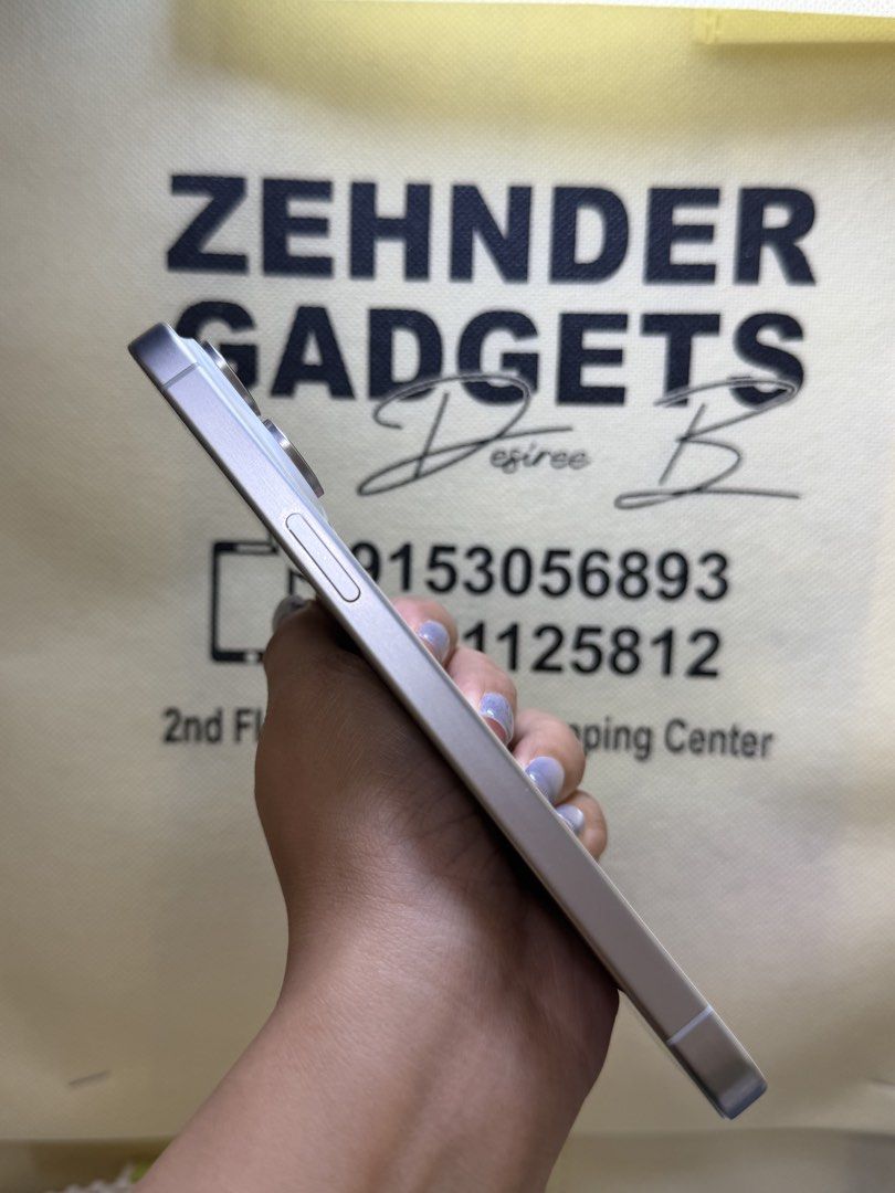 iPhone 15 PRO MAX 256GB SMARTLOCKED (NTC APPROVED) (Category: iPhone 15 Series) located in San Juan City. Submitted by desireebayal96 (Listing ID 1466721077, Image 3). Description: iPhone 15 Pro Max (White Titanium) * 256GB * SMARTLOCKED * NTC APPROVED * 94% BH (ORIGINAL CAN CHECK 3UTOOLS) * 98% SMOOTH * NO ISSUE * NO HISTORY OF REPAIR * NOT REFURBISHED * NO ICLOUD ISSUE * FACE ID & TRUETONE WORKING * WITH CORD TYPE C OPEN FOR COD SAME DAY DELIVE
