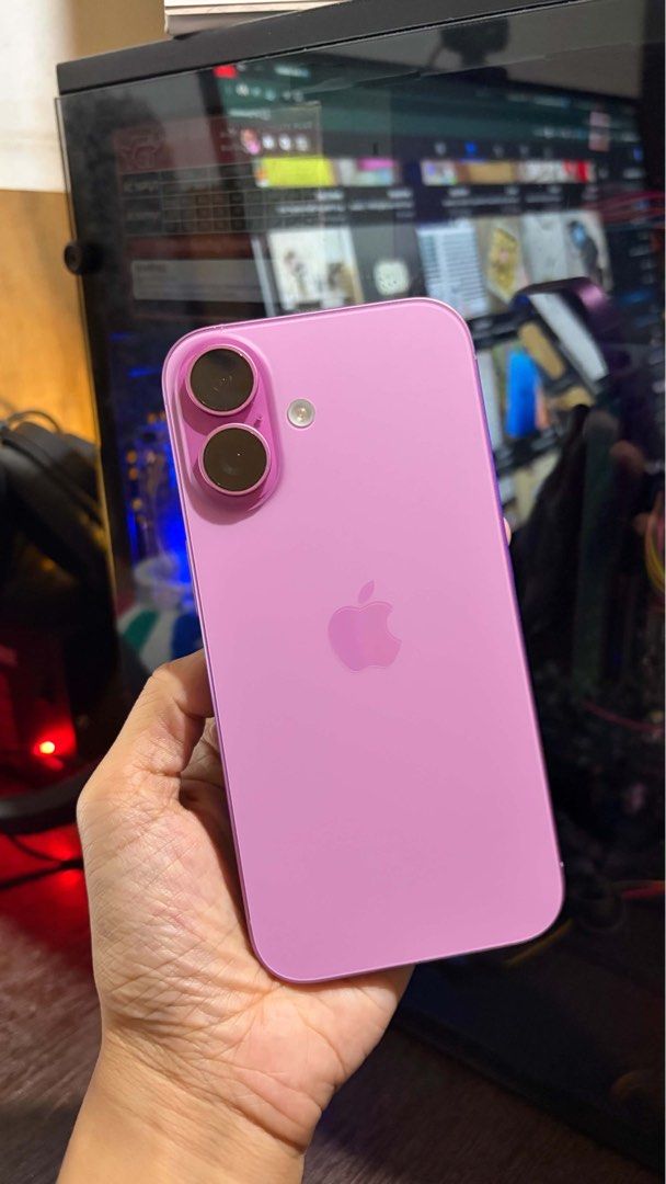 IPHONE 16 (10 mos old) (Category: iPhone 16 Series) located in Manila. Submitted by gladysshanee (Listing ID 1466722250, Image 2). Description: NO ISSUE (unli inspect) -Model: iPhone 16 - Color: Pink - Storage: 128 GB - Age: 10 months old - Condition: Pre-loved, well-maintained with clean body, buttons, and charging port - Design: Sleek matte pink finish with dual rear cameras.