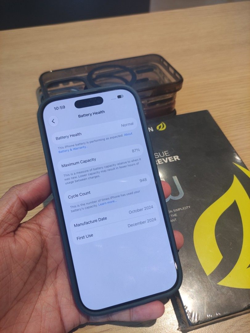 IPHONE 16 PRO 512GB (Category: Others) located in Quezon City. Submitted by keyjayquar08427 (Listing ID 1466616308, Image 3). Description: SALE OR SWAP SA LOWER UNIT IPHONE 16 PRO 512GB POWERMAC PURCHASED ALL WORKING 87 BATTERY HEALTH REPLACED FRONT CAM (GENUINE PART) WITH 5 ORIG MAGSAFE CASE AND UNUSED WSKEN TEMPERED GLASS. VALENZUELA LOCATION .