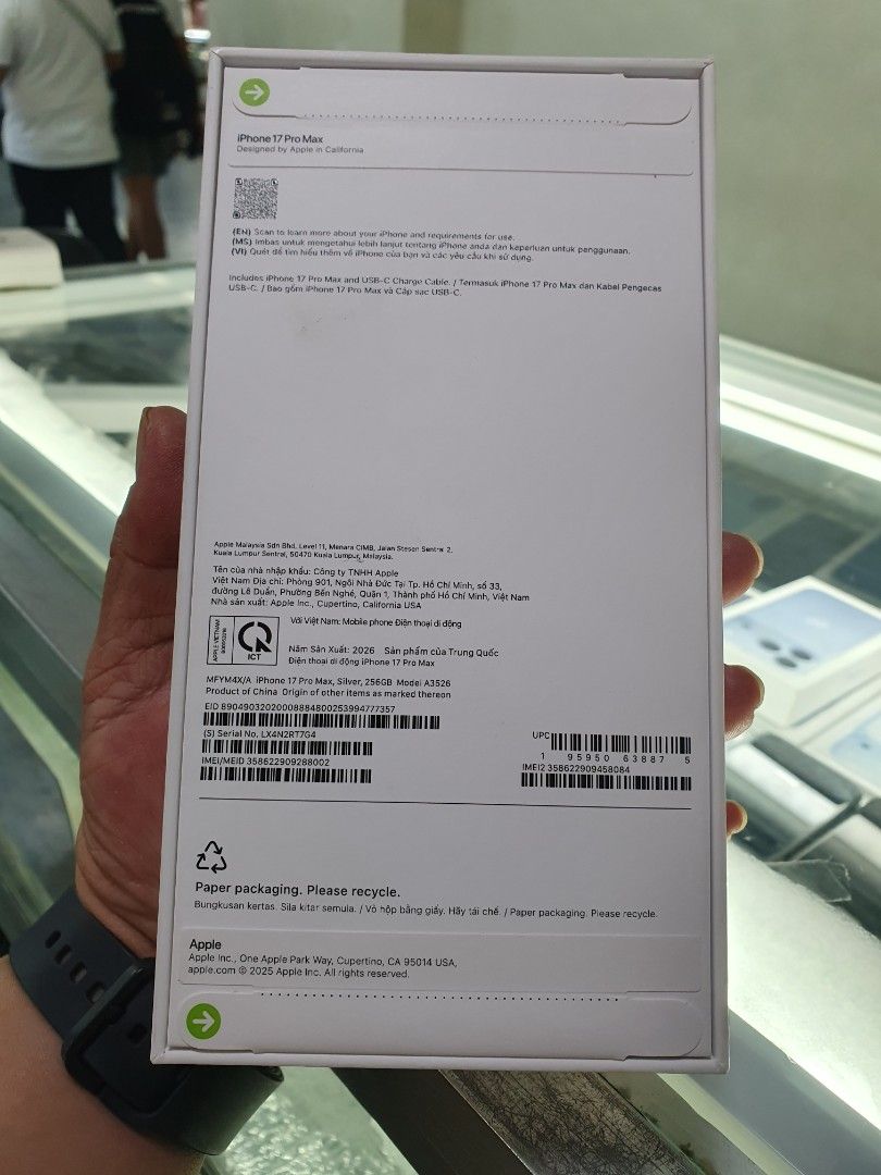 Iphone 17promax silver 256gb brandnew (Category: Other Mobile & Gadget Accessories) located in San Juan City. Submitted by chelle.celino (Listing ID 1466626192, Image 2). Description: iphone 17promax silver 256gb brandnew sealed all original ntc 1year warranty apple And my physical store we accept trade in and credit card installment call or txt 09279944333.09353229255 pick up store grenhills shopping center we do meet up cash on delivery .