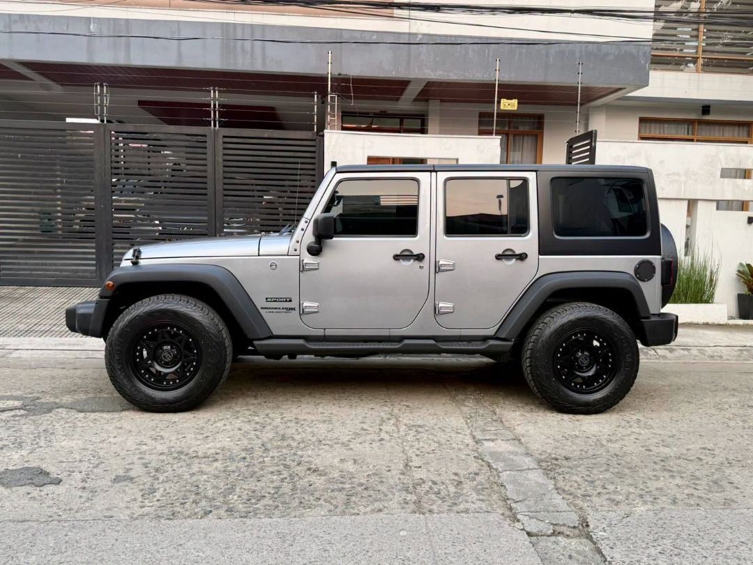 Jeep Wrangler JK 4x4 Auto (Category: Used Cars) located in Pasig City. Submitted by denciosautohaus (Listing ID 1466688344, Image 3). Description: More pictures and reviews at Facebook Page - Dencio’s Auto Haus. 2018 Jeep Wrangler Jk 4x4 A/T 3.6 V6 Gas Engine. 52tkms ONLY. Very very well mantained. Very Clean and neat build. Black Rhino Mags and 4 New Tires n New Full PMS as well by Speedyfix. Complete with Owners Manuals, Booklets, Duplicate Rem