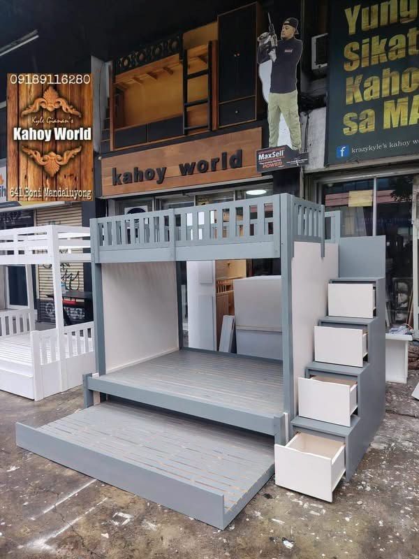 Kahoy World Double Deck (Category: Bed Frames & Mattresses) located in Manila. Submitted by paul_rivera04 (Listing ID 1466643268, Image 1). Description: Available in various colors and designs. Price may change depending on size and other features. For orders and inquiries, please send a direct message. .