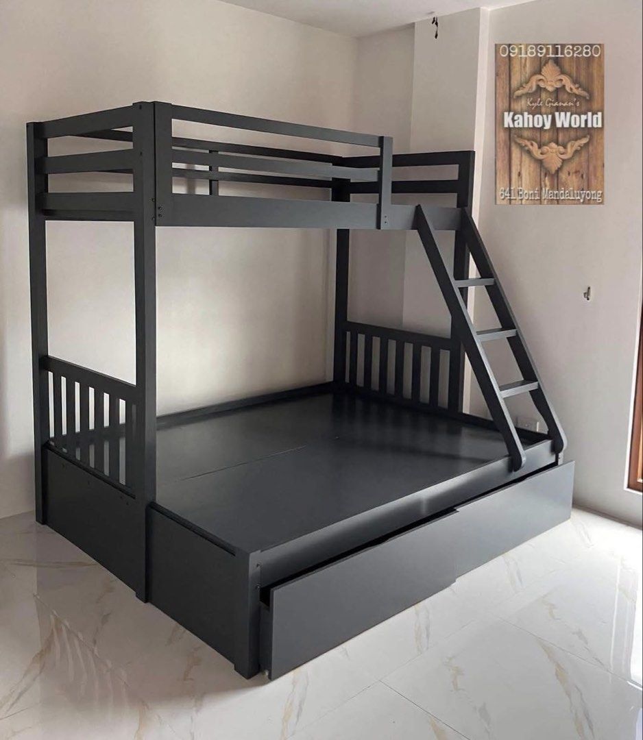 Kahoy World Double Deck (Category: Bed Frames & Mattresses) located in Manila. Submitted by paul_rivera04 (Listing ID 1466643268, Image 2). Description: Available in various colors and designs. Price may change depending on size and other features. For orders and inquiries, please send a direct message. .