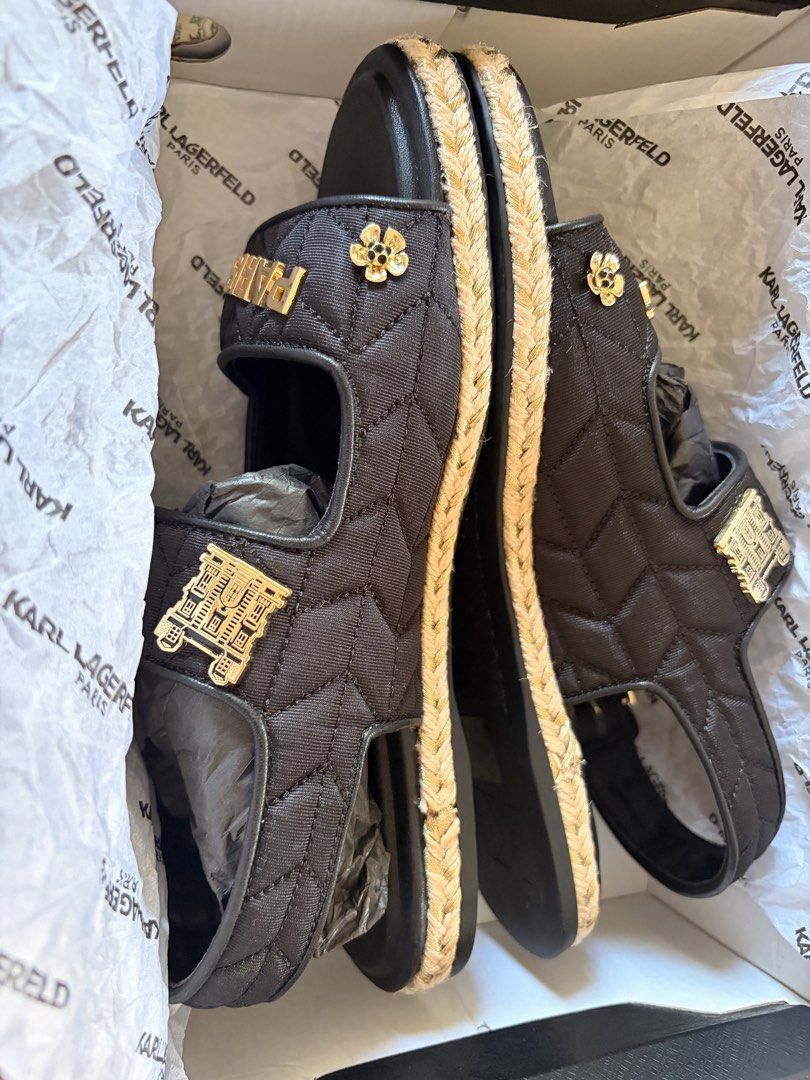 Karl Lagerfeld Paris (Category: Luxury Bags & Wallets) located in Cabanatuan. Submitted by wildcrystal_26 (Listing ID 1466566912, Image 3). Description: Agyness quilted shoulder bag black gold bag Charlay rue pins sandals size 8.