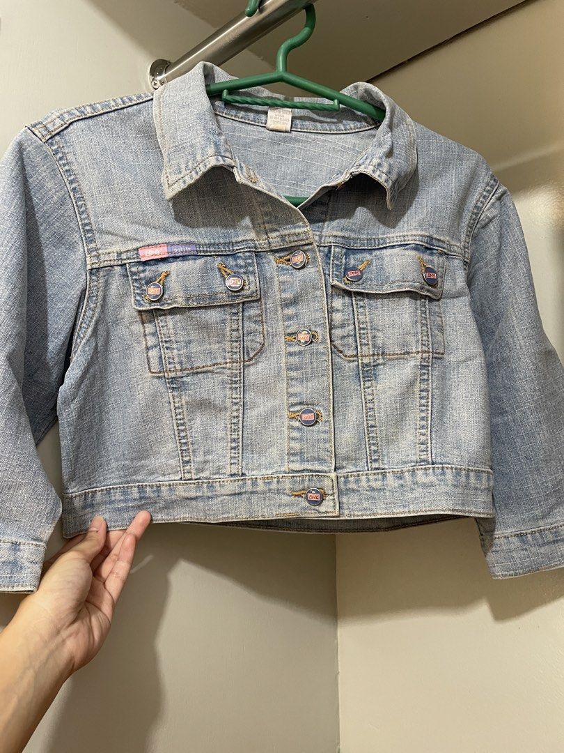 kids denim jacket cropped bny jeans (Category: Babies & Kids Fashion) located in Quezon City. Submitted by leocurations (Listing ID 1466747681, Image 1). Description: .