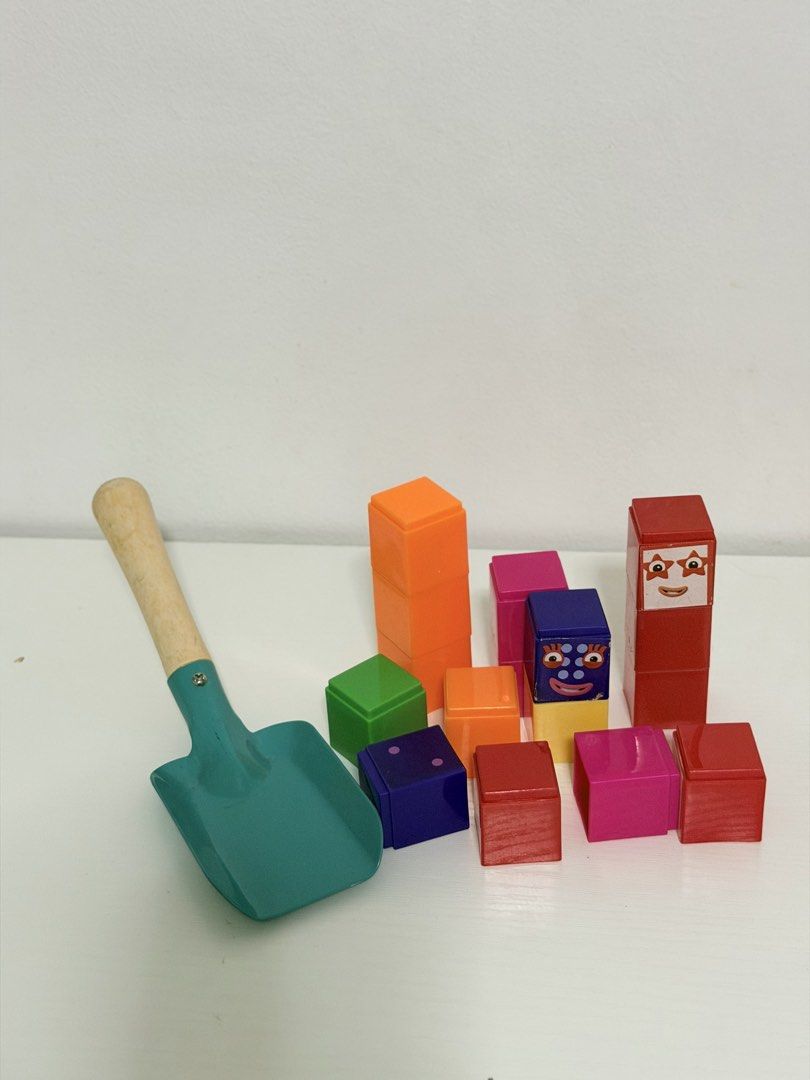 Kids Toy Bundle With Shovel And Character Blocks (Category: Lego & Building Sets) located in Quezon City. Submitted by treasures.delight (Listing ID 1466577441, Image 1). Description: anik (garden shovel and number blocks) price: ₱80 shipping via sco or lalamove • location QC comment “m/mine” Disclaimer: This is a preloved (secondhand) toy/item. Please expect signs of previous use such as paint/wood chips or faint markings. Please check the photo
