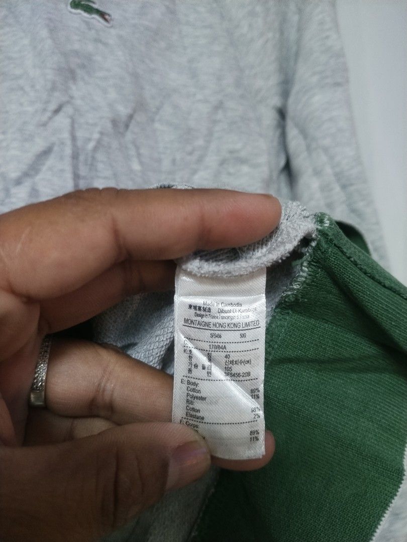 LACOSTE (Category: Men's Grooming) located in Manila. Submitted by liljhayvillanueva (Listing ID 1466713529, Image 3). Description: LACOSTE LONGSLEEVE SIZE 40 COLORATE 9/10 NEED WASH.