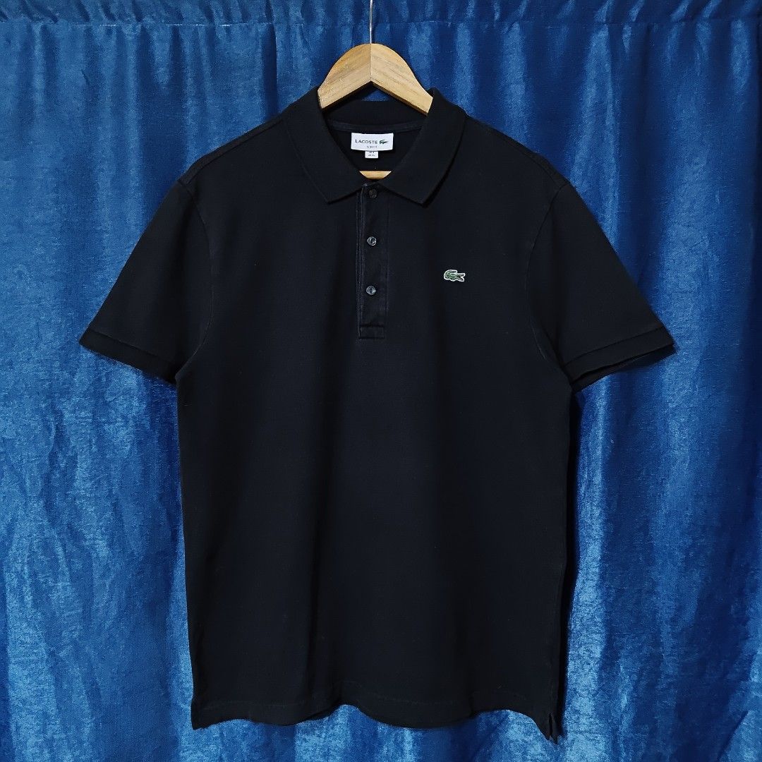 LACOSTE BASIC LOGO POLO SHIRT (Category: Tshirts & Polo Shirts ) located in Makati City. Submitted by upcycled.closeth (Listing ID 1466611569, Image 1). Description: - Authentic Lacoste product - Black / short sleeve - Size: Large to X-large (men's) - Like new - Authentic - flaws: no flaws - Excellent condition - Need wash, fresh from bale - Features design of Lacoste basic logo patch polo shirt - Material: 100% cotton !!STILL NEGOTIABLE!!.