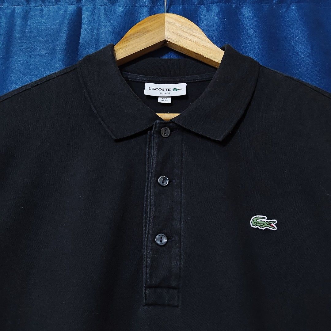 LACOSTE BASIC LOGO POLO SHIRT (Category: Tshirts & Polo Shirts ) located in Makati City. Submitted by upcycled.closeth (Listing ID 1466611569, Image 2). Description: - Authentic Lacoste product - Black / short sleeve - Size: Large to X-large (men's) - Like new - Authentic - flaws: no flaws - Excellent condition - Need wash, fresh from bale - Features design of Lacoste basic logo patch polo shirt - Material: 100% cotton !!STILL NEGOTIABLE!!.