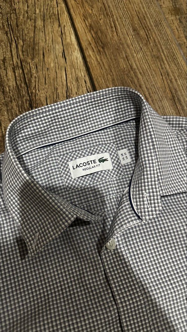 LACOSTE GREY STRIPE (Category: Formal Shirts) located in Manila. Submitted by urban.vintage (Listing ID 1466744237, Image 3). Description: ISSUE: NONE ( NEED WASH ) MOP :GCASH ( NO COD ) SHIP VIA : LALAMOVE & J&T LOCATION : PASIG CITY LENGTH : 27 WIDTH : 20.