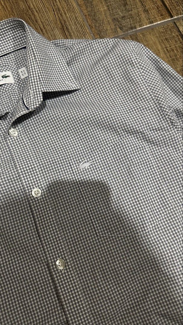 LACOSTE GREY STRIPE (Category: Formal Shirts) located in Manila. Submitted by urban.vintage (Listing ID 1466744237, Image 2). Description: ISSUE: NONE ( NEED WASH ) MOP :GCASH ( NO COD ) SHIP VIA : LALAMOVE & J&T LOCATION : PASIG CITY LENGTH : 27 WIDTH : 20.