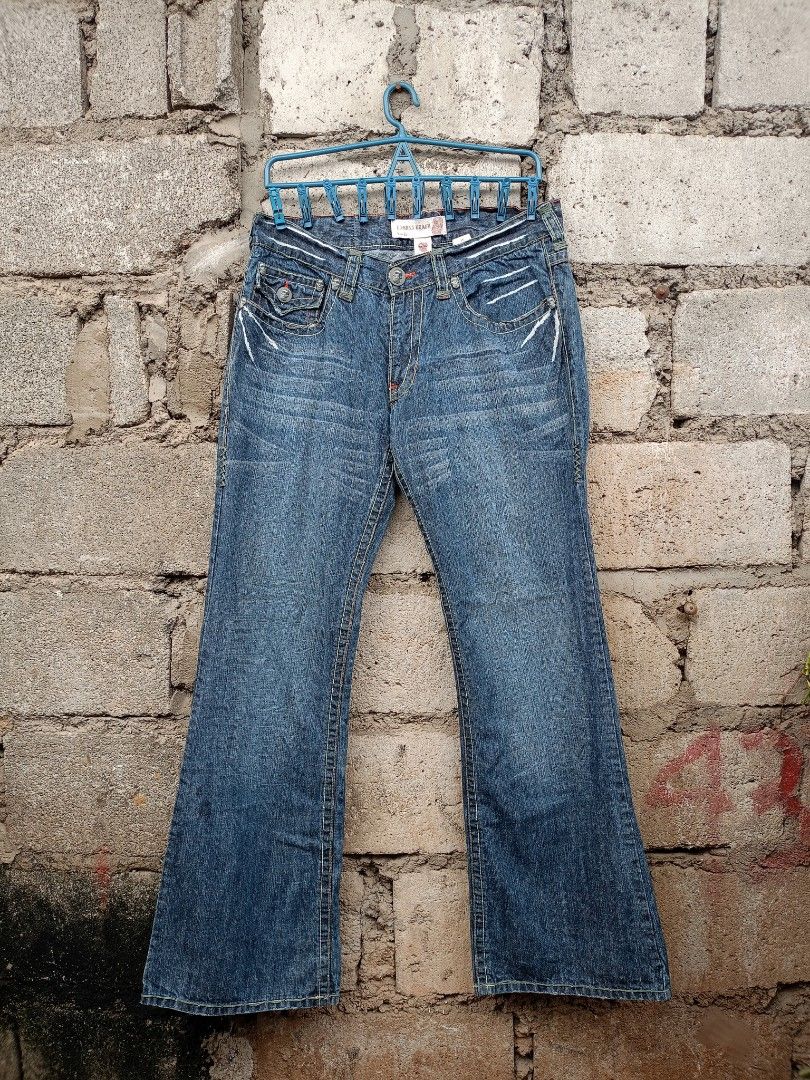 Laguna Beach Skull Flared Pants" (Category: Jeans) located in Manila. Submitted by robco (Listing ID 1466564251, Image 1). Description: Laguna Beach Skull Flared Pants" Waist - 36 Length - 45.5 Thigh - 14 Leg hole - 11.5 Excellent Condition Issue - One missing button back pocket MINE - 500 #ukayukay #y2kfashion.