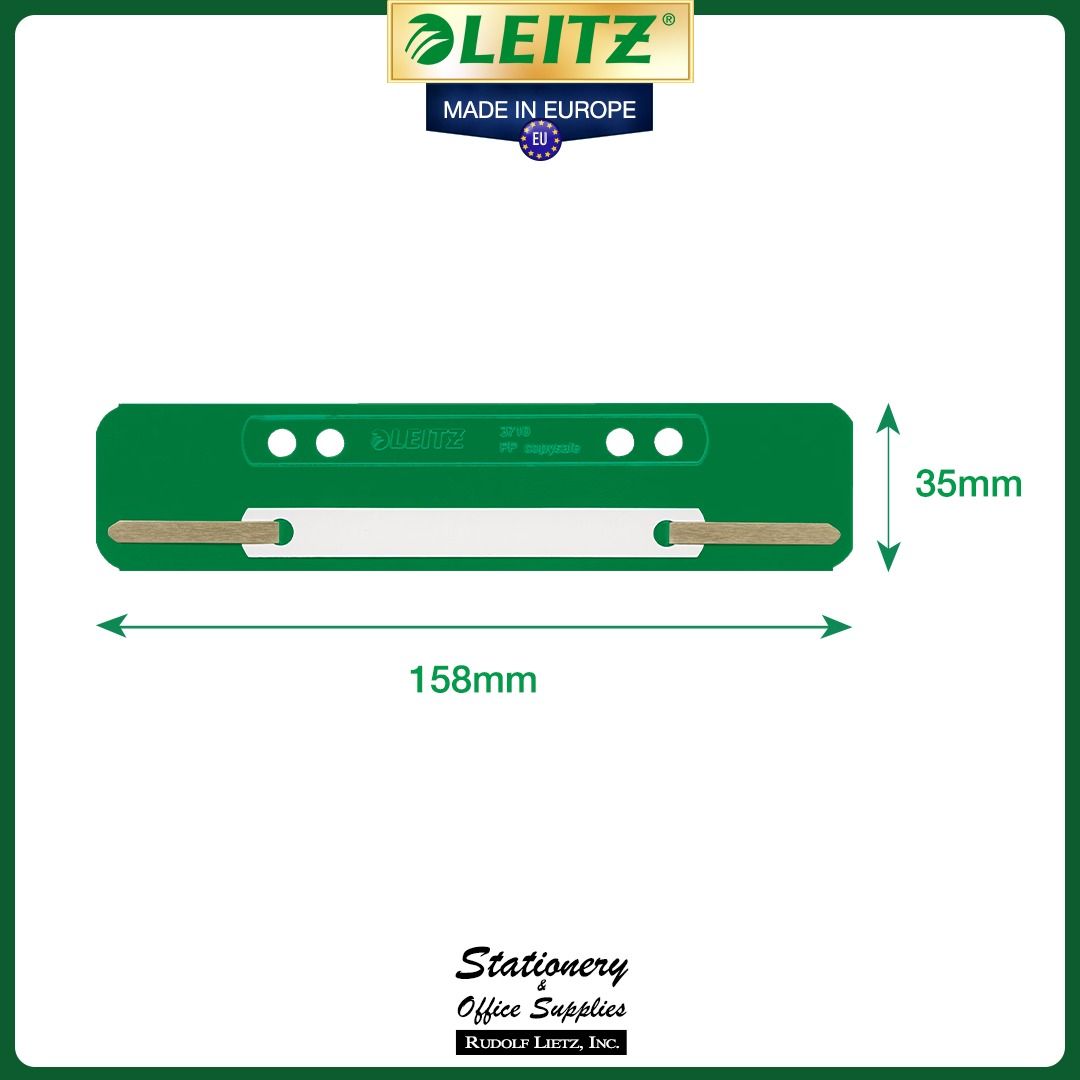 Leitz 3710 Filing Accessories Binder Strip Stapling Strips PP (Category: Stationery & School Supplies) located in Paranaque City. Submitted by rudolflietzinc (Listing ID 1466646352, Image 3). Description: - Brand: Leitz (Made in Europe) - Model: 3710 Binder Strips - Quantity: Pack of 25 pieces (Short size) - Material: Copysafe polypropylene - Dimensions: 35 x 158 mm - Features: 6 and 8 cm perforation spacing with included plastic clamp - Purpose: