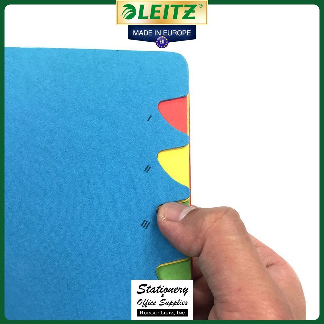 Leitz 3912 Board Conference and Plastic Folder 12-Compartments A4 (Category: Stationery & School Supplies) located in Paranaque City. Submitted by rudolflietzinc (Listing ID 1466646897, Image 3). Description: - Brand: Leitz (Model 3912) - Format: A4 (Dimensions: 247 x 320 mm) - Storage: 12 sorted compartments with colored cutouts for quick access - Material: 100% recycled Pendarec cardboard (Blue Angel certified) - Security: Elasticated rubber ba