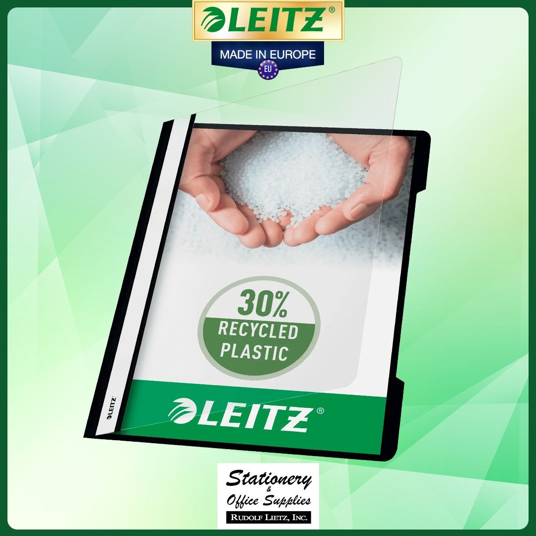 Leitz 4191 See-Through Transparent Front Cover File Folder (Category: Stationery & School Supplies) located in Paranaque City. Submitted by rudolflietzinc (Listing ID 1466648280, Image 1). Description: - Brand: Leitz 4191 - Material: Eco-friendly 30% recycled polypropylene film (Made in Europe) - Capacity: Holds up to 60 sheets of A4 paper - Design: Transparent front cover with grip cutout on the back - Mechanism: Standard 80mm hole punching stap