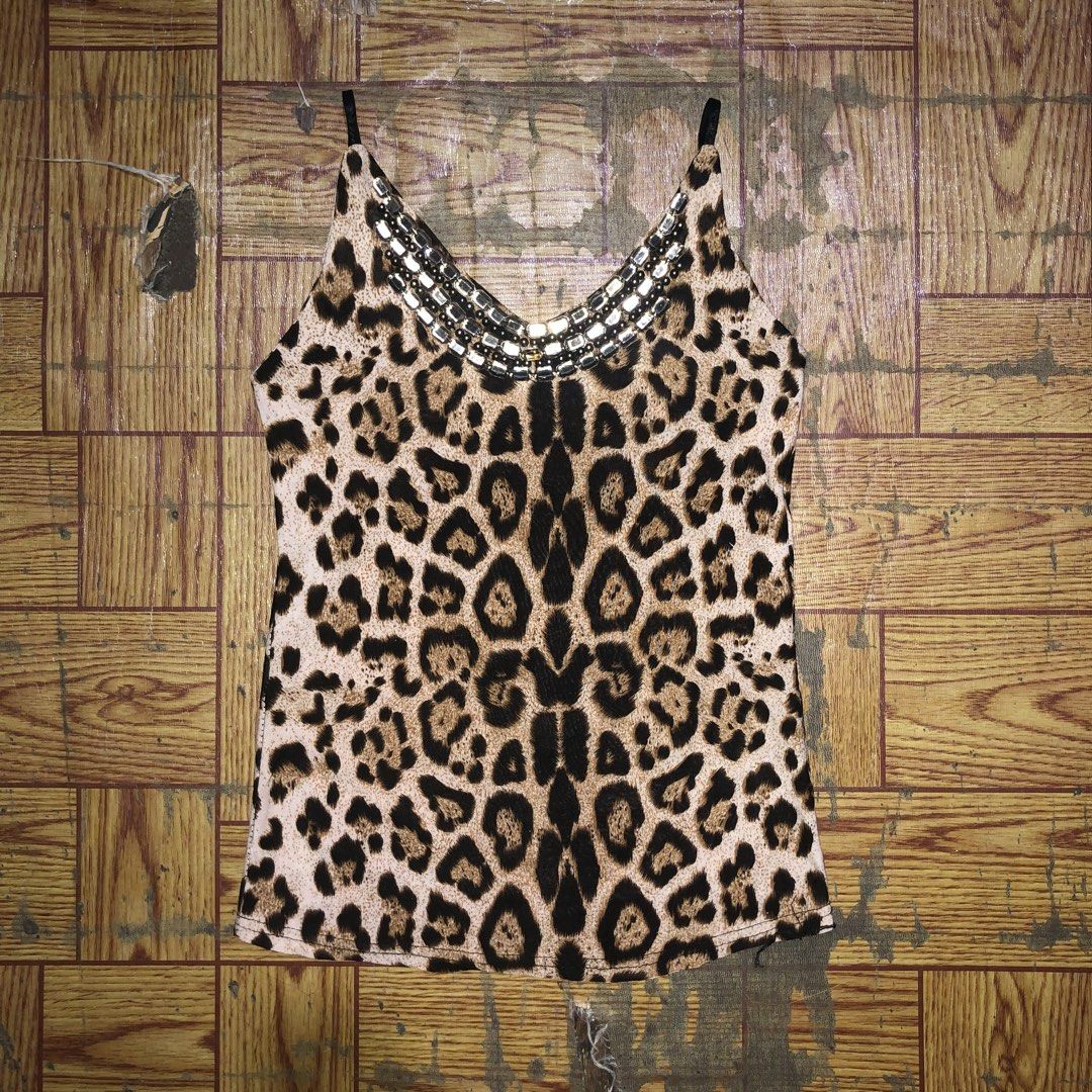 Leopard Camisole Beaded Embellished Top (Category: Others Tops) located in Dasmarinas. Submitted by corenyxmessy_3rd_account (Listing ID 1466744374, Image 1). Description: .