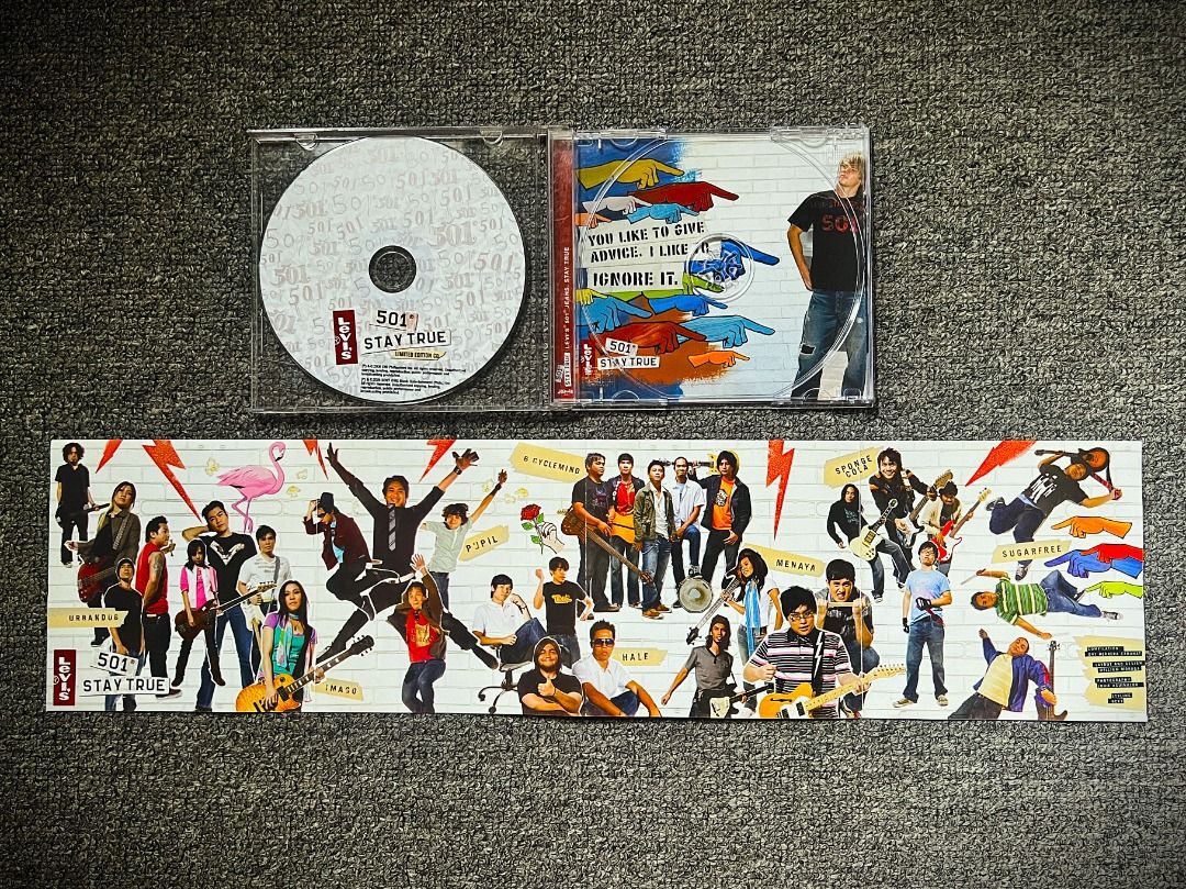 LEVI'S 501 (2006) Stay True Limited Edition Compilation CD (Category: CDs & DVDs) located in Cebu City. Submitted by lighterrecords (Listing ID 1466696902, Image 3). Description: Calling all OPM completists! Opening the vault for a very special, highly exclusive promotional release. This is the Levi's 501 Stay True Limited Edition CD (2006, EMI/Sony BMG). This was an exclusive brand-collaboration promo CD and was never sold in retail stores, maki