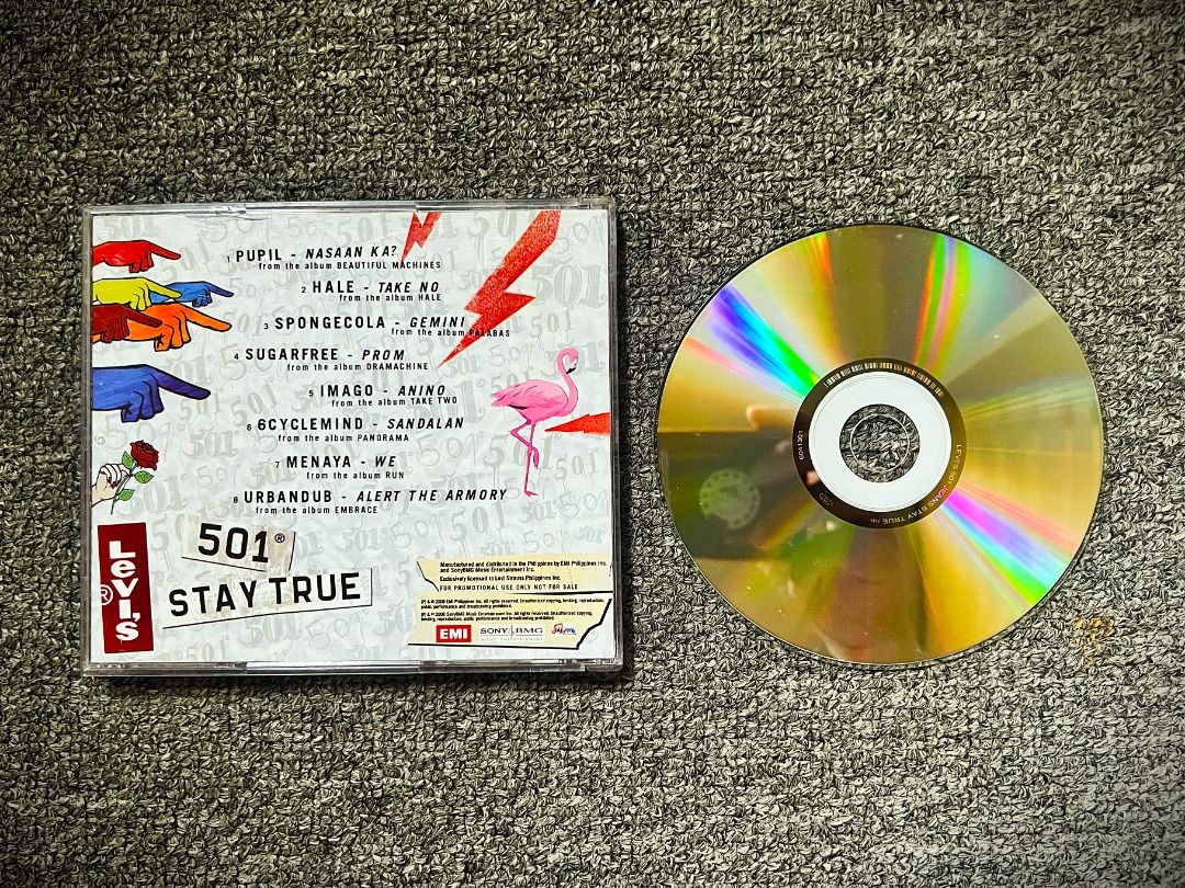 LEVI'S 501 (2006) Stay True Limited Edition Compilation CD (Category: CDs & DVDs) located in Cebu City. Submitted by lighterrecords (Listing ID 1466696902, Image 2). Description: Calling all OPM completists! Opening the vault for a very special, highly exclusive promotional release. This is the Levi's 501 Stay True Limited Edition CD (2006, EMI/Sony BMG). This was an exclusive brand-collaboration promo CD and was never sold in retail stores, maki