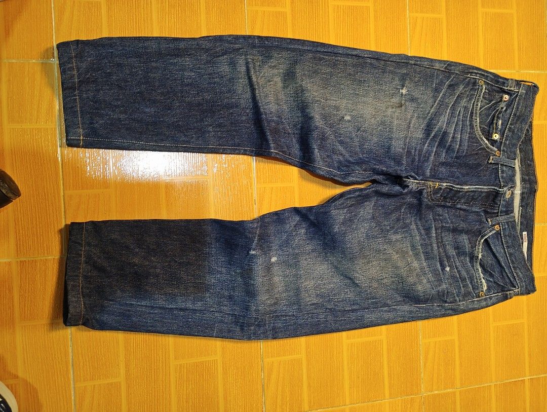 Levi's Button Fly Denim Jeans (Category: Jeans) located in Manila. Submitted by asianwave189184 (Listing ID 1466708857, Image 1). Description: - Brand: Levi's - Wash: Dark blue with natural fading and whiskering - Closure: Classic button fly with branded hardware - Fit: Straight cut legs with clean hems - Details: Solid denim construction with contrast stitching - Sizing: Exact measurements shown inphotos -size 32.