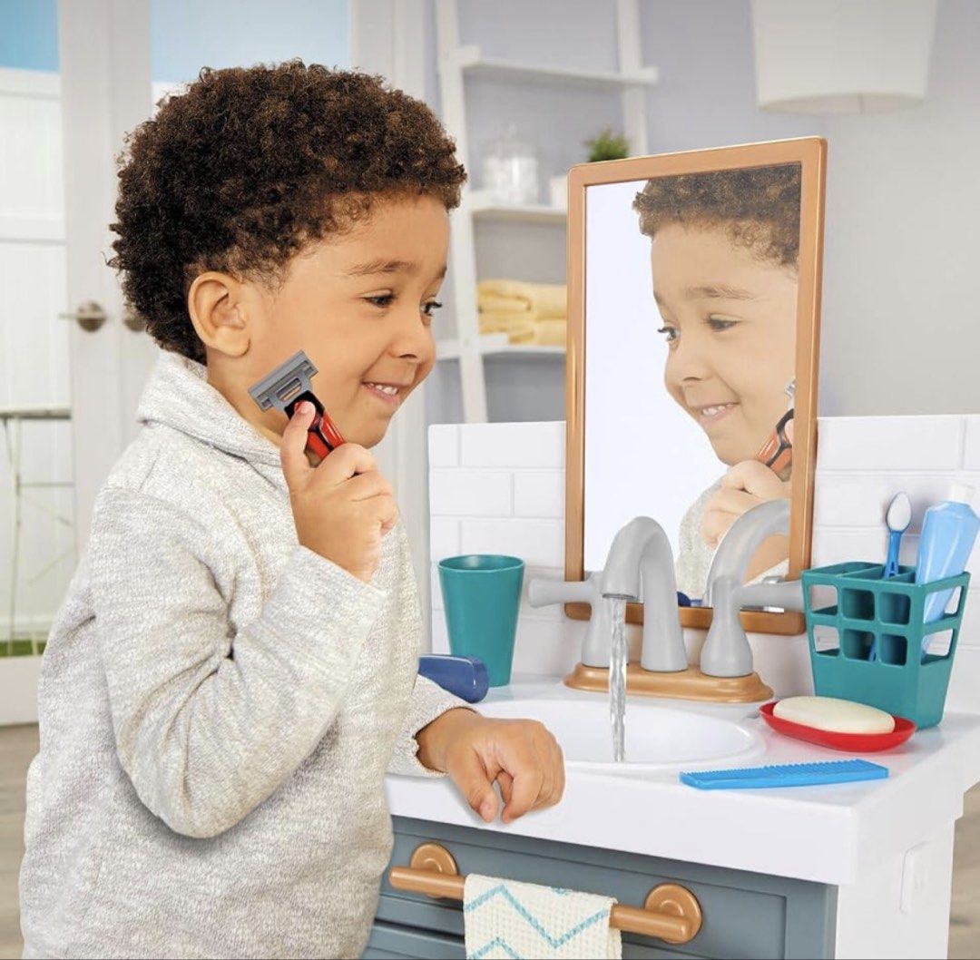 Little Tikes First Bathroom Sink (Category: Kids Toys) located in Taytay. Submitted by y71054 (Listing ID 1466730120, Image 3). Description: MAKE MORNING ROUTINES FUN WITH REALISTIC PRETEND PLAY! Transform daily hygiene habits into exciting playtime with the Little Tikes First Bathroom Sink! This super-realistic play sink helps little ones learn important self-care skills while having a blast pretending to be just like mom and dad. FEATURES THAT 