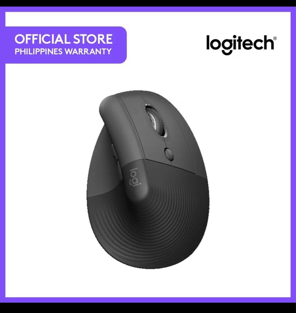 Logitech Mouse Lift Vertical Ergonomic Wireless for PC and Mac Laptop Apple Authentic Bluetooth (Category: Mouse & Mousepads) located in Manila. Submitted by heyitsheavs (Listing ID 1466681565, Image 2). Description: - Brand: Logitech Lift Vertical Ergonomic Mouse - Condition: Brand new, box packaging still sealed and intact - Ergonomics: Designed for better wrist posture during long hours at the computer - Features: Smooth top scroll wheel, slee