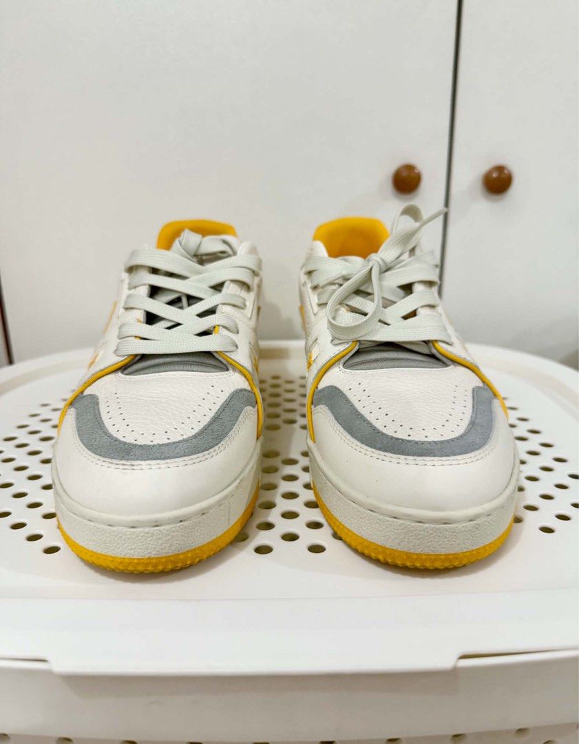 Louis Vuitton LV Trainer White Yellow (AUTHENTIC) (Category: Sneakers) located in Manila. Submitted by wahunnit37468 (Listing ID 1466658344, Image 3). Description: Louis Vuitton LV Trainer sneakers in white and yellow. FOR CONDITION PLEASE REFER TO THE PHOTOS (no box only dustbag) Manda Area 25k shipped slight nego PM! .