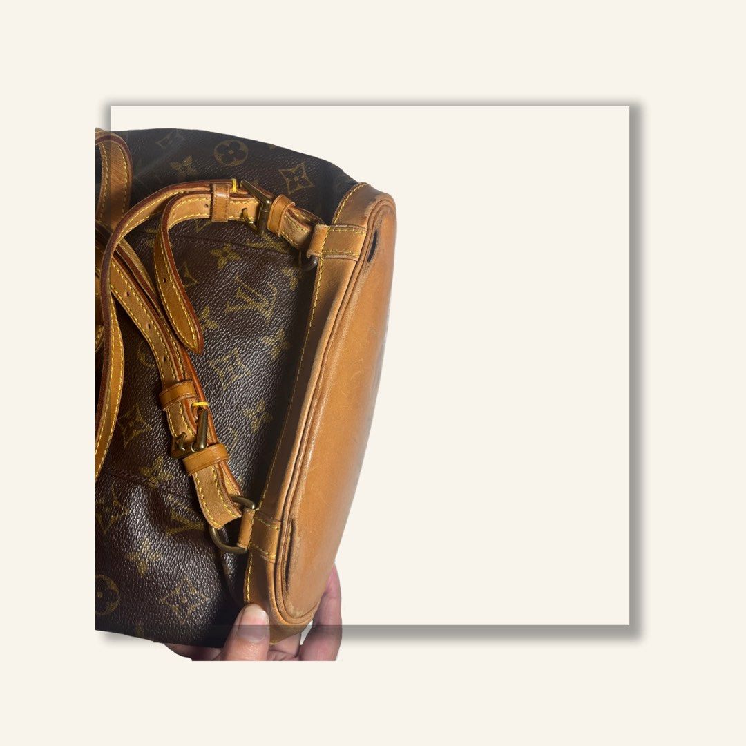 Louis Vuitton Montsouris Mini Monogram Backpack (Category: Backpacks) located in Manila. Submitted by fromsoleil (Listing ID 1466654085, Image 2). Description: - Authentic Louis Vuitton Montsouris Mini Monogram Backpack - Features front flap pocket with buckle and secure drawstring closure ‼️ - Check second slide for issue - Needs cleaning - Negotiable Price.