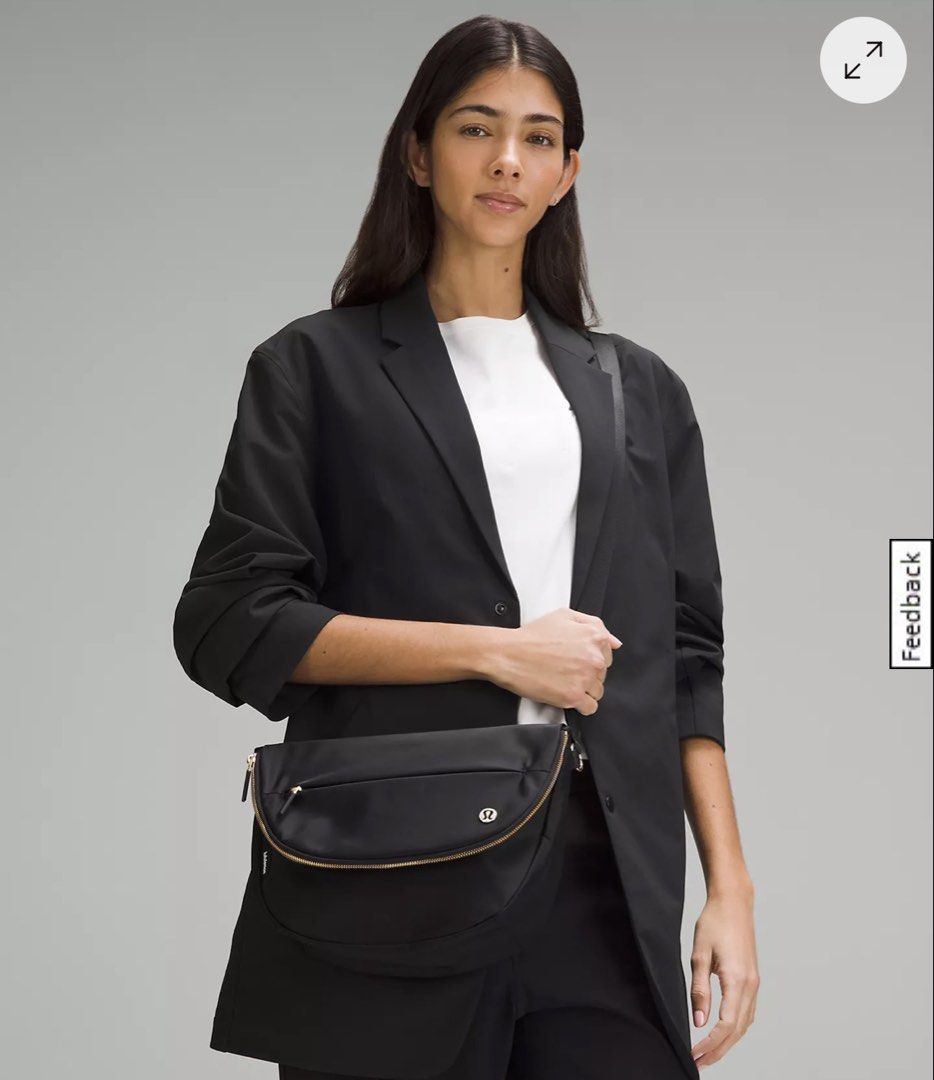 Lululemon Festival Bag (Category: Cross-body Bags) located in Anao. Submitted by declutterwithme0520 (Listing ID 1466585397, Image 1). Description: eta October 26 Good as new - Brand: Lululemon - Color: Classic Black with premium gold hardware - Style: Curved half-moon crossbody bag - Features: Secure top flap and handy exterior zipper pocket - Strap: Adjustable for a custom fit - Condition: Clean interior lining - Ideal for: Everyday errands, ca
