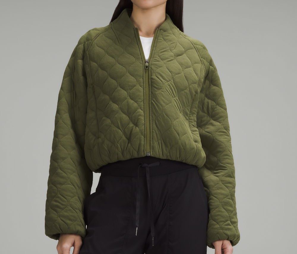 LULULEMON Quilted Bomber Jacket Large-XL (Category: Coats, Jackets and Outerwear) located in Manila. Submitted by manifestd. (Listing ID 1466660890, Image 1). Description: LULULEMON Quilted Bomber Jacket ✔️Large to XL, 24” width 19” length, relaxed fit ✔️Silky smooth, puffer texture, weighty drape ✔️Lined in soft cotton jersey ✔️Zippered pockets with hidden card sleeve ✔️Excellent condition, no issue ✔️J&T/Lalamove ready .