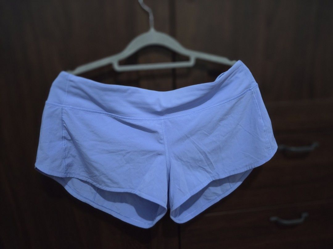 Lululemon Speed Up Athletic Shorts Light Purple (Category: Shorts) located in Quezon City. Submitted by sashasarisarishoppe (Listing ID 1466677260, Image 1). Description: - Authentic Lululemon athletic shorts - Color: Light purple / Lavender - Features: Built-in liner, secure zippered back pocket, and reflective logo - Fit: Mid-rise with a comfortable wide waistband - Ideal for: Running, gym workouts, and active lifestyle - Condition: Excellent, 