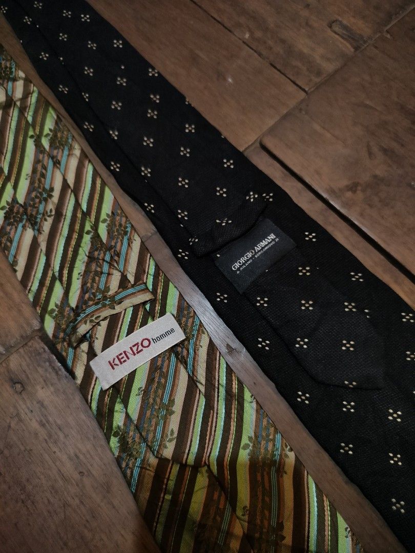 LUXURY TIES 250 Each (Category: Ties) located in Valencia. Submitted by thriftpingniever (Listing ID 1466571019, Image 2). Description: KENZO Homme & GIORGIO ARMANI Like new.