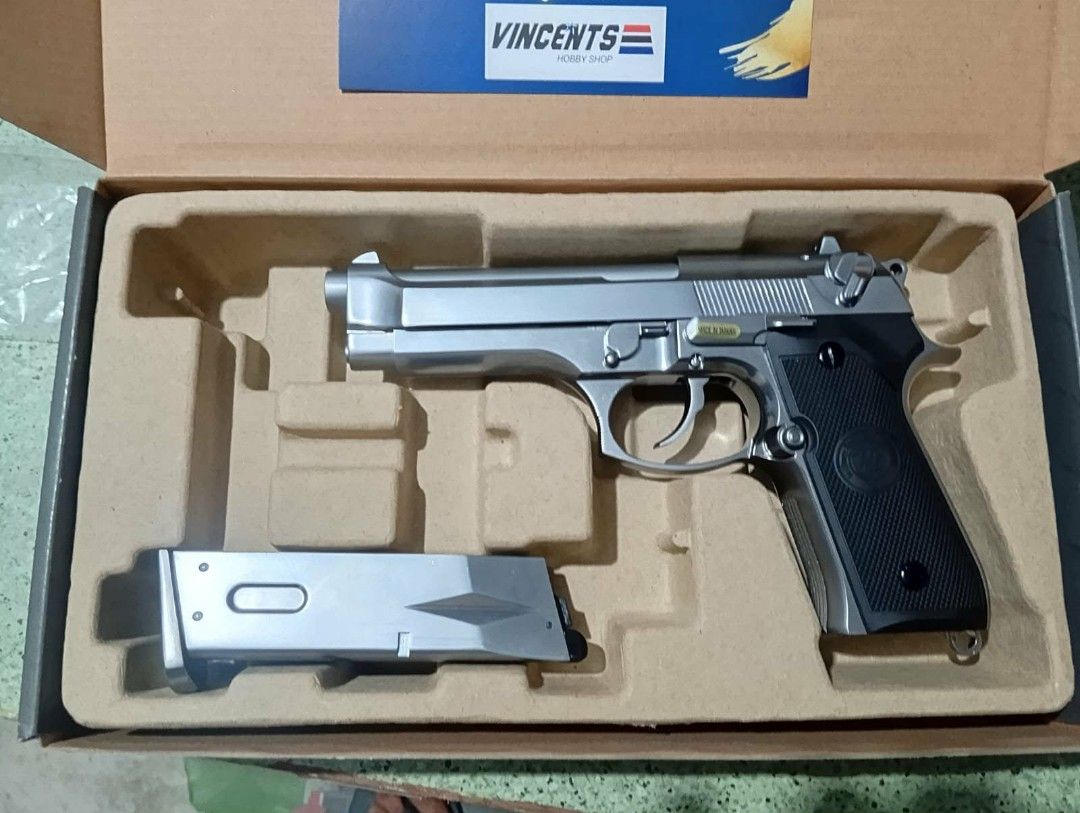 M92 Baretta airsoft gun (Category: Everything Else Others) located in Manila. Submitted by jjkyoin (Listing ID 1466602823, Image 1). Description: barely used, includes gas refill canister and also 4000 bb bullets (3900 left).