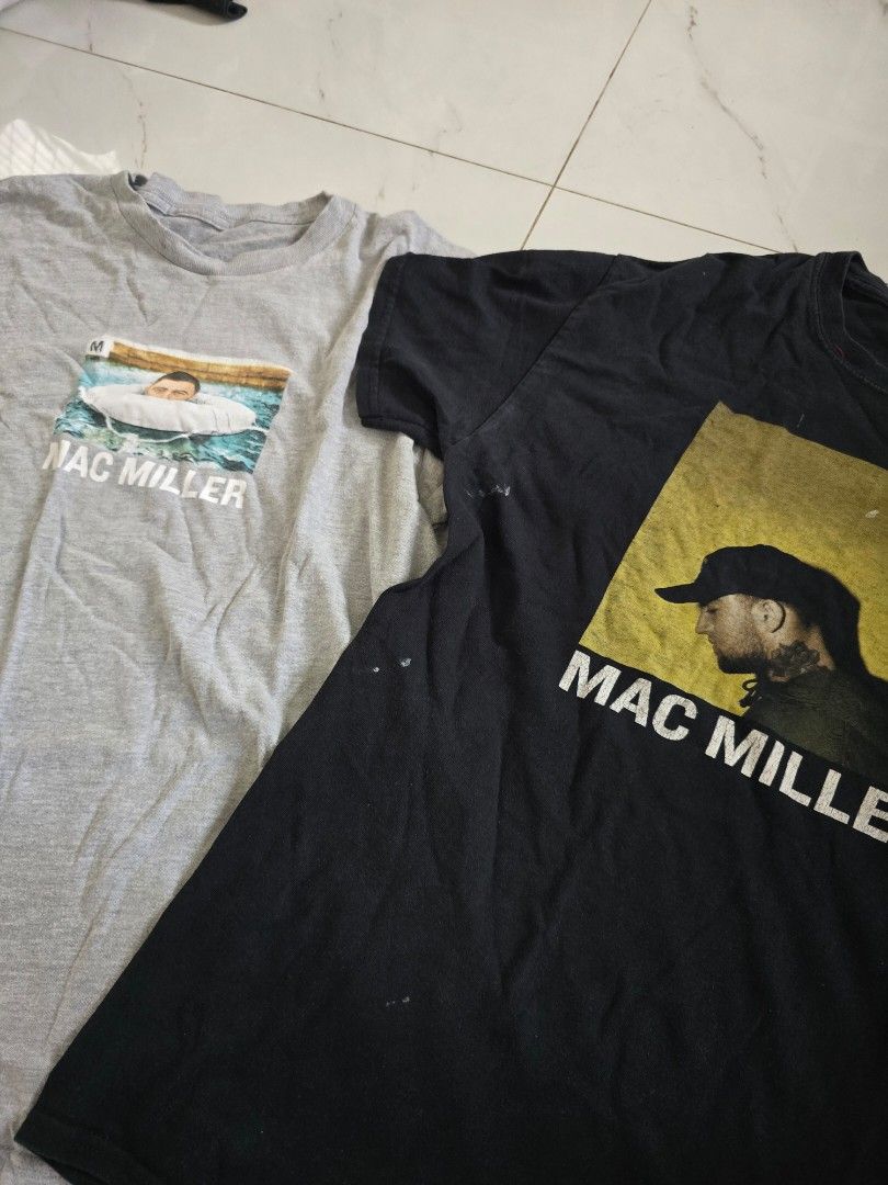 Mac miller (Category: Tshirts & Polo Shirts ) located in Cainta. Submitted by bossneil (Listing ID 1466685403, Image 2). Description: Opt mac 19x27.5 gray 19.5x27.5 blak, paint stains.
