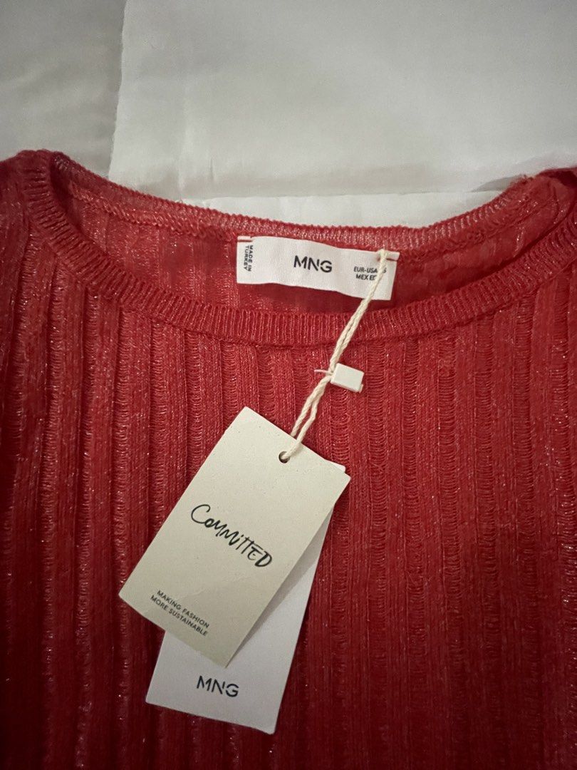 Mango knit sweater (Category: Announcements) located in Las Pinas. Submitted by silvader (Listing ID 1466692787, Image 2). Description: Xs-small Slightly see through Glittery Bnwt .