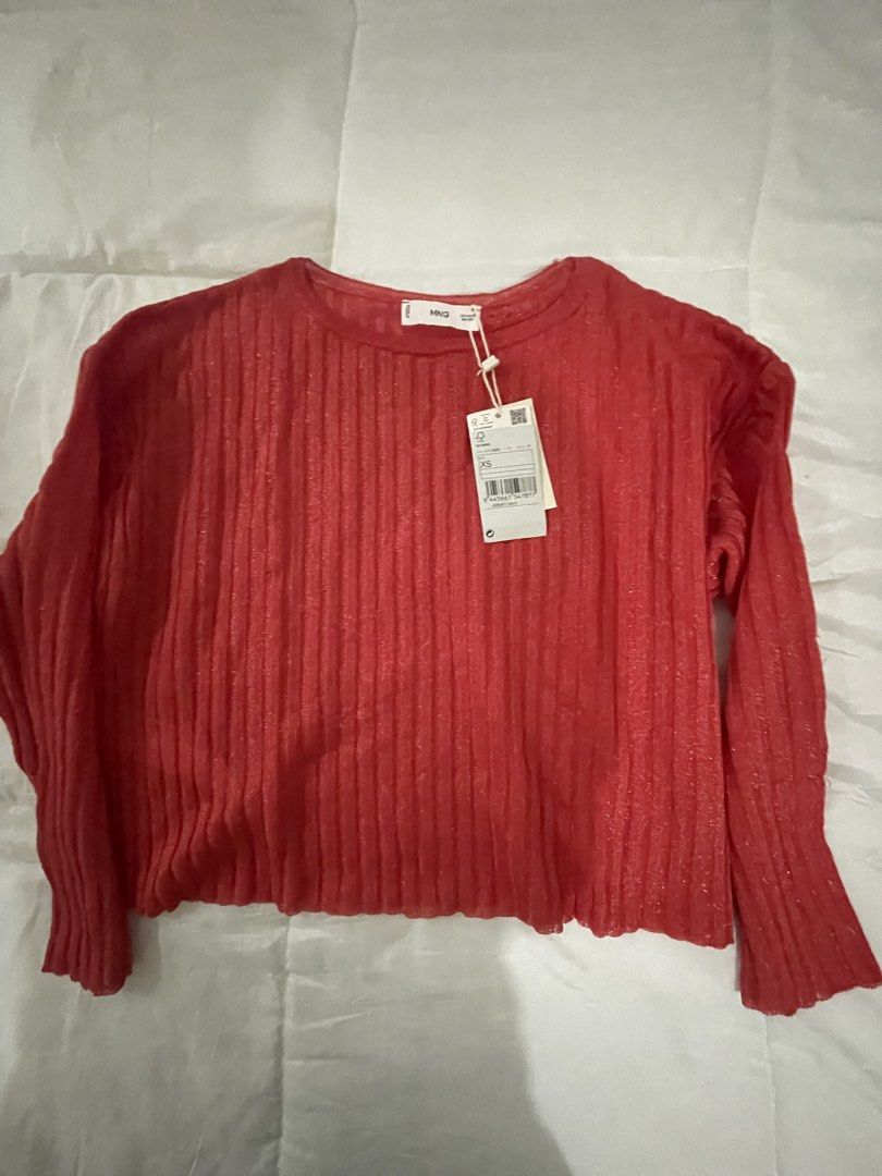 Mango knit sweater (Category: Announcements) located in Las Pinas. Submitted by silvader (Listing ID 1466692787, Image 1). Description: Xs-small Slightly see through Glittery Bnwt .
