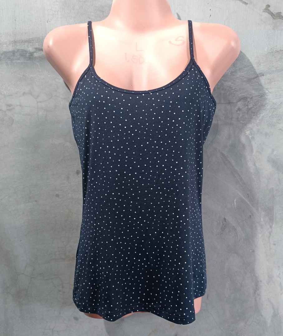 Mango Womens Dark Blue Micro Dot Design Stretchable Tank- top (Category: Sleeveless) located in Bacoor. Submitted by nineties_kid (Listing ID 1466705979, Image 2). Description: >====> Mango Womens Dark Blue Micro Dot Design Stretchable Tank- top Brand-new Color: Dark Blue Size: Small Blouse length: 18 inches Blouse width: 14 inches (Can expand up until 18 inches) _________________ ▶LBC Cash on Pick-up (C.O.P) Offer nation-wide delivery, as long a