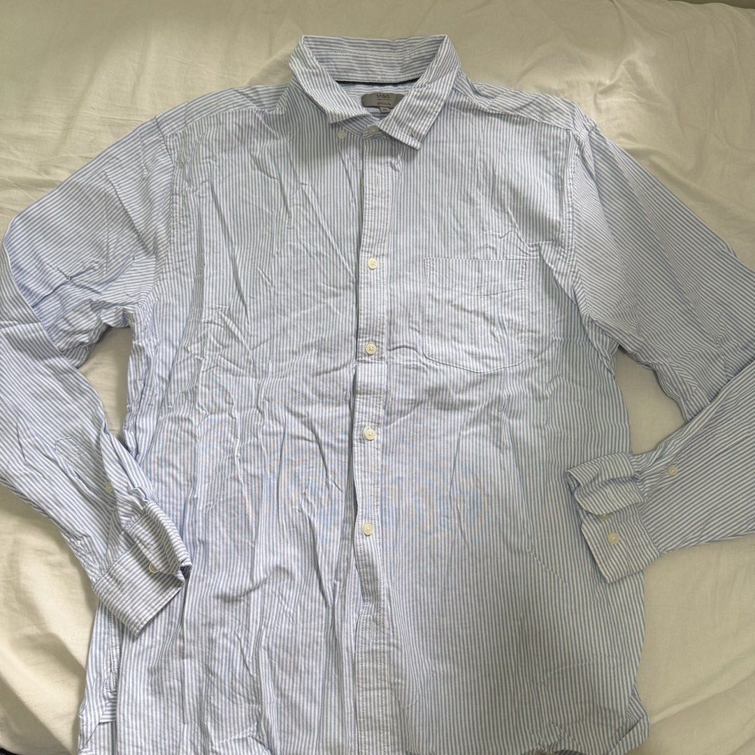 Marks and Spencer Striped Button Down Polo (Category: Formal Shirts) located in Manila. Submitted by shesells3ashells (Listing ID 1466663568, Image 1). Description: no flaws unisex polo.