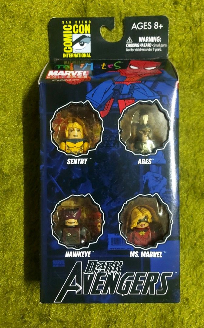 Marvel Universe Minimates Dark Avengers Box Set Comic-Con Exclusive (Category: Figurines & Statues) located in Caloocan City. Submitted by hobbym8 (Listing ID 1466711835, Image 1). Description: - San Diego Comic-Con (SDCC) Exclusive Marvel Universe Minimates - Includes Dark Avengers: Sentry, Ares, Hawkeye, and Ms. Marvel figures - Unopened packaging in original window display box - Rare collector's piece, perfect for Marvel fans and toy collector