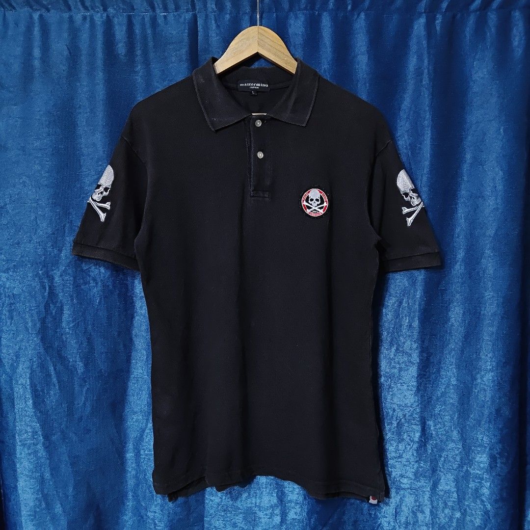 MASTERMIND JAPAN SKULL POLO SHIRT (Category: Tshirts & Polo Shirts ) located in Makati City. Submitted by upcycled.closeth (Listing ID 1466593972, Image 1). Description: - Authentic Mastermind product - Washed gray, short-sleeved - Size: Large (men's) - Authentic - flaws: no flaws - Good condition - Need wash, fresh from bale - Features design of Mastermind Japan skull embroidery logo - Material: 100% cotton !!STILL NEGOTIABLE!!.