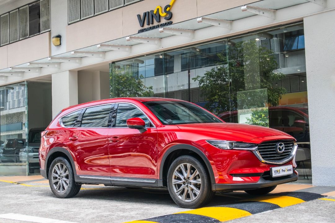 Mazda CX-8 2.5A Elegance 7-Seater Auto (Category: Used Cars) located in Singapore. Submitted by vinsautogroup (Listing ID 1466622827, Image 1). Description: Vehicle Features: Mazda airbags, ABS, powerful and reliable 2.5L 4 cylinder inline 16v DOHC engine producing 191bhp, 6 speed auto, keyless entry/start, Sunroof Accessories: Luxury specs, factory fitted entertainment system, Apple CarPlay, Android Auto, rear aircon, electric seats, heads up di